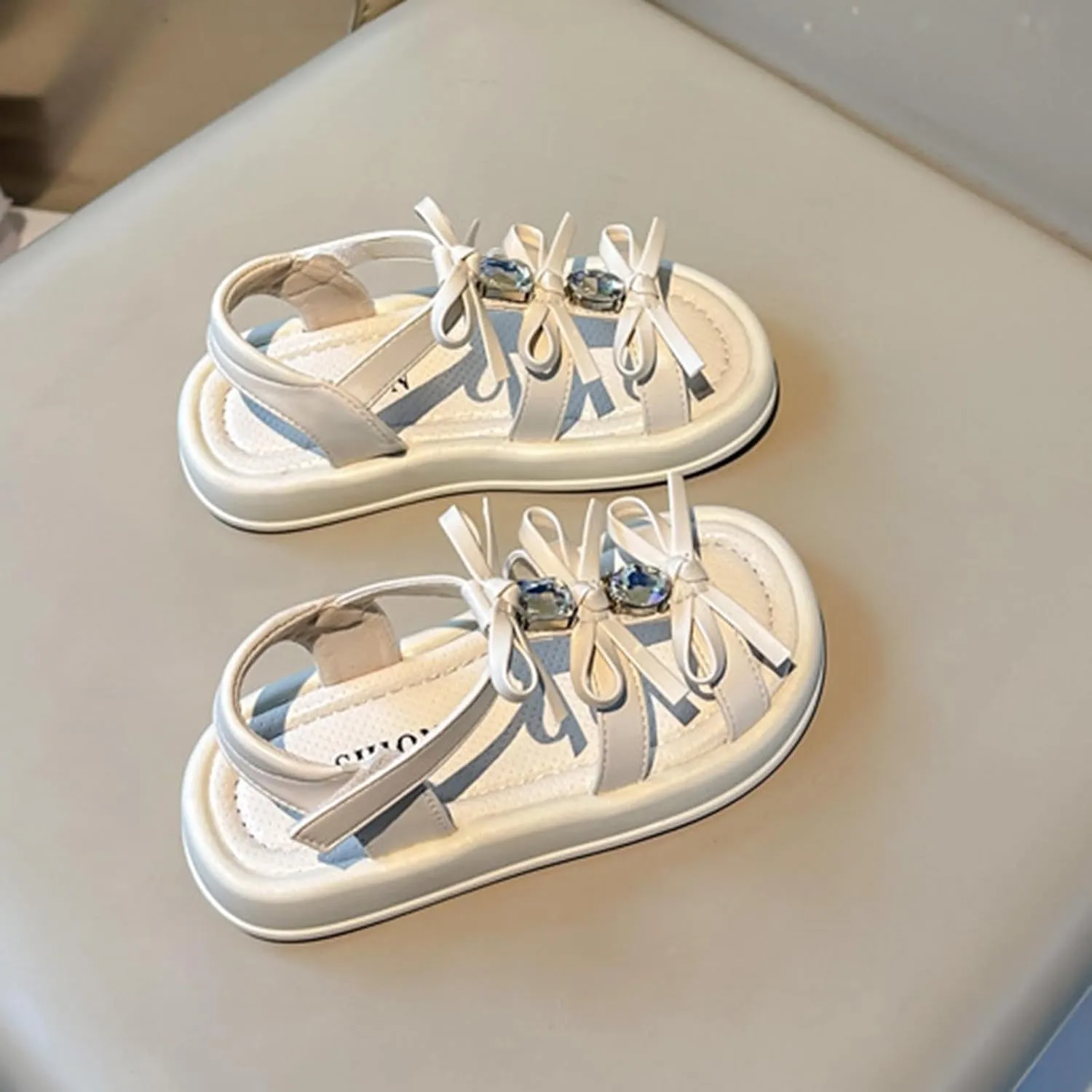 Girls Open Toe Shoes First Walkers Shoe Summer Toddler Paillette Butterfly Flat Sandals Kids Rubber Footwear