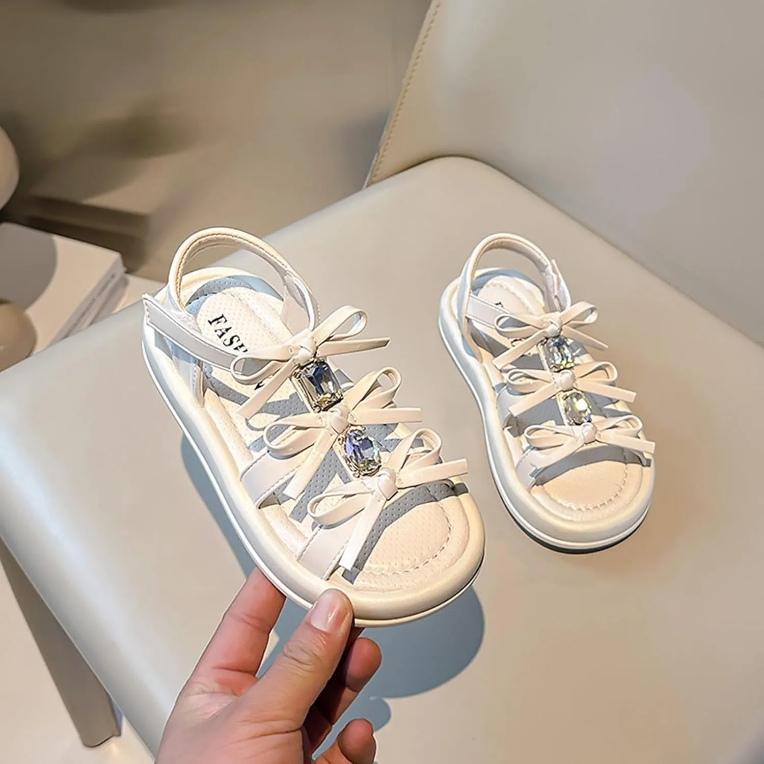 Girls Open Toe Shoes First Walkers Shoe Summer Toddler Paillette Butterfly Flat Sandals Kids Rubber Footwear