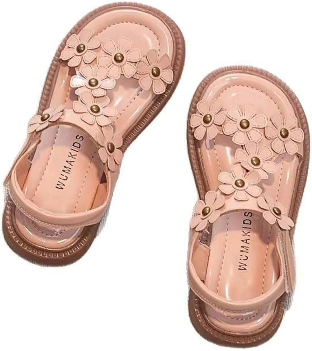 Girls Sandals, Open Toe Cute Flowers Princess Girls Flats Summer Dress Shoes Sandals for Toddler/Little Kid/Big Kid