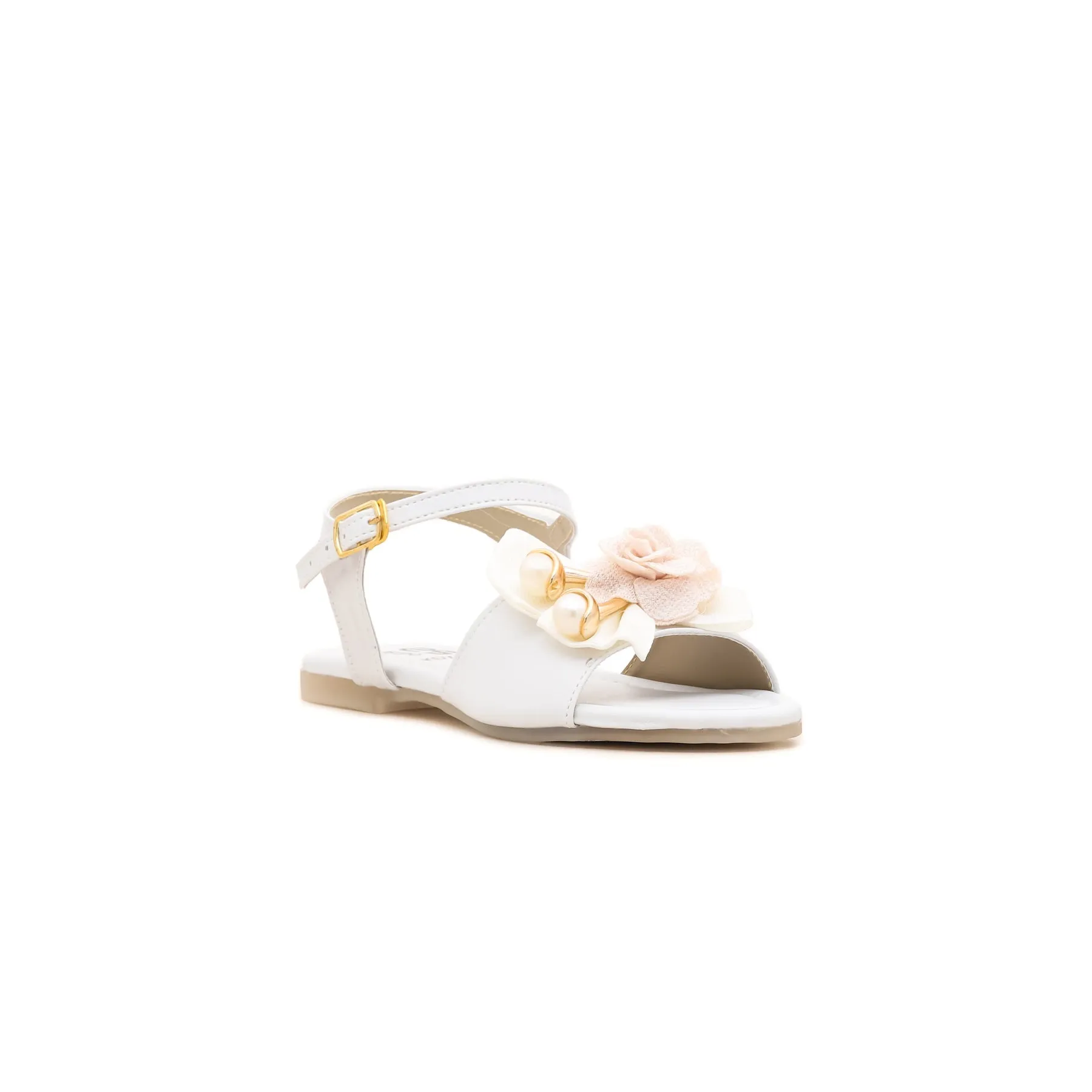 Girls White Formal Sandal KD7509
