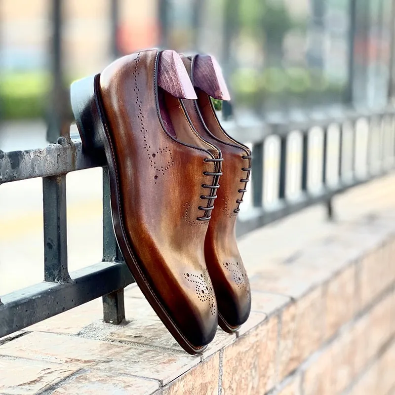 Goodyear Welted Full Grain Calf Leather Men's Oxford Shoes