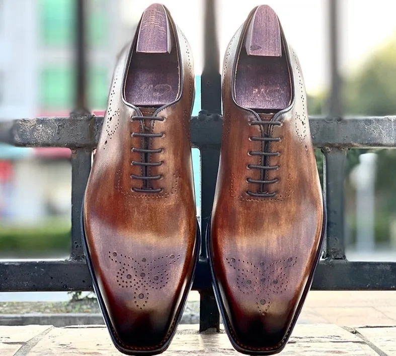 Goodyear Welted Full Grain Calf Leather Men's Oxford Shoes
