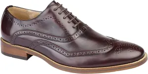 Goor Mens 5 Eye Wing Capped Oxford Brogues (11 US) (Oxblood)
