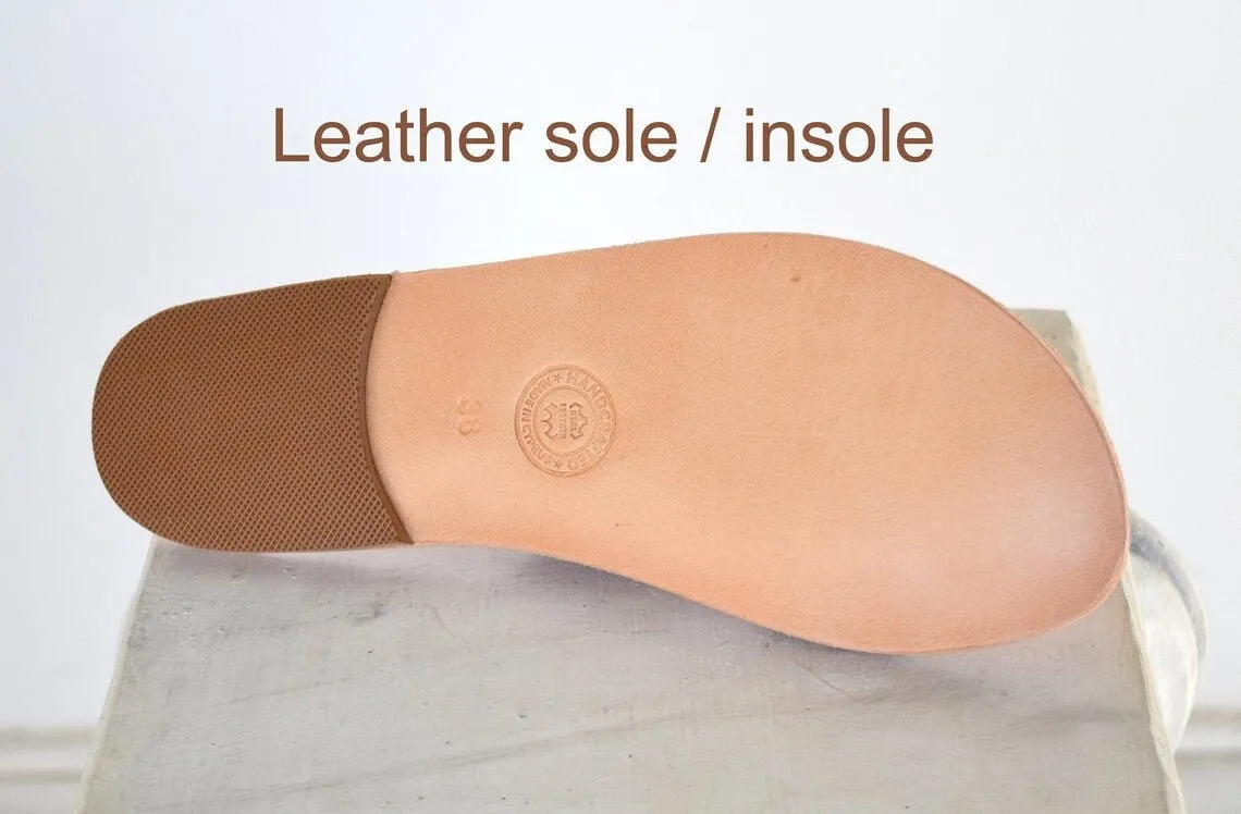 Greek sandals, Spartan leather sandals, handmade sandals, handcrafted leather, khaki sandals ARTEMIS