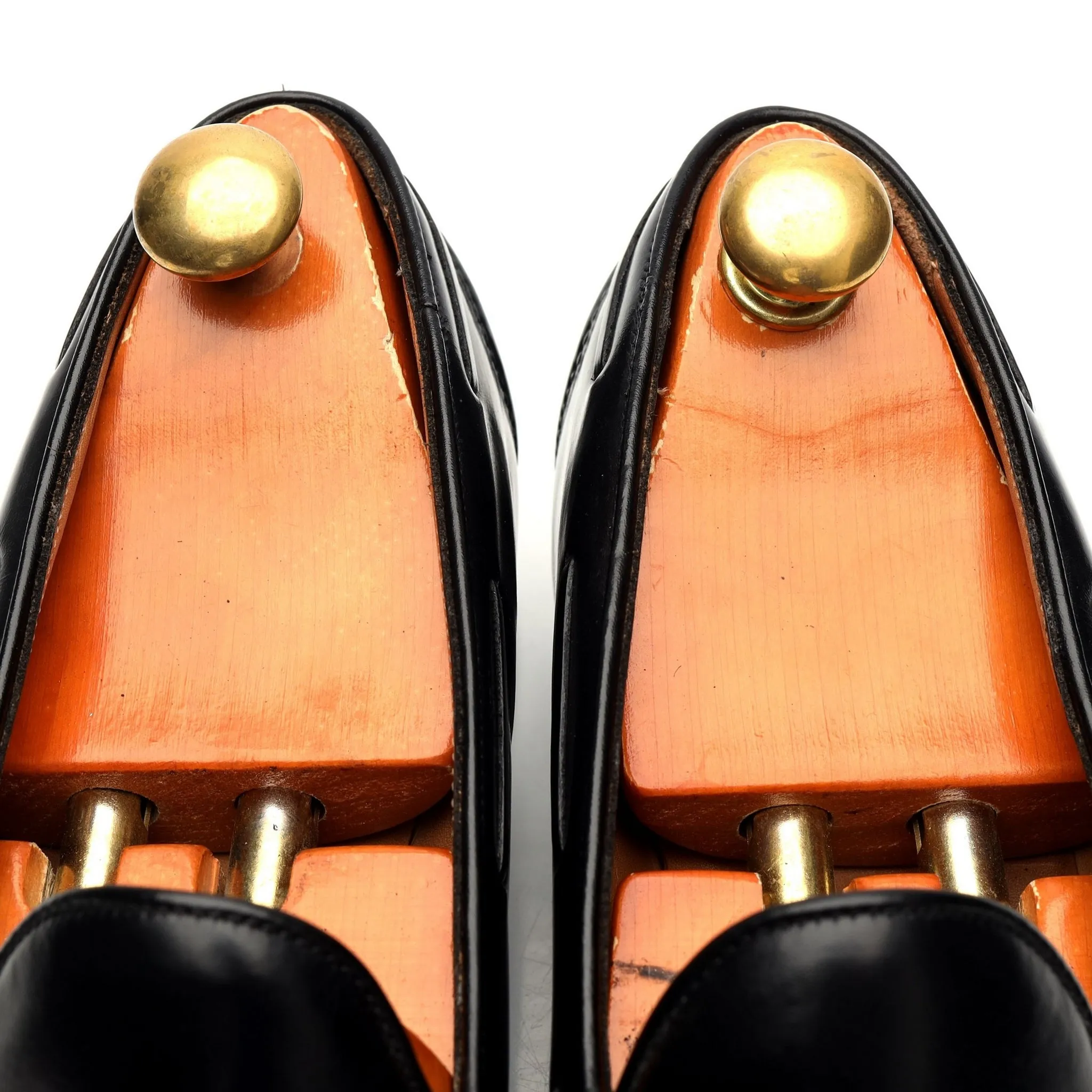 'Greenwich' Black Leather Tassel Loafers UK 10 D