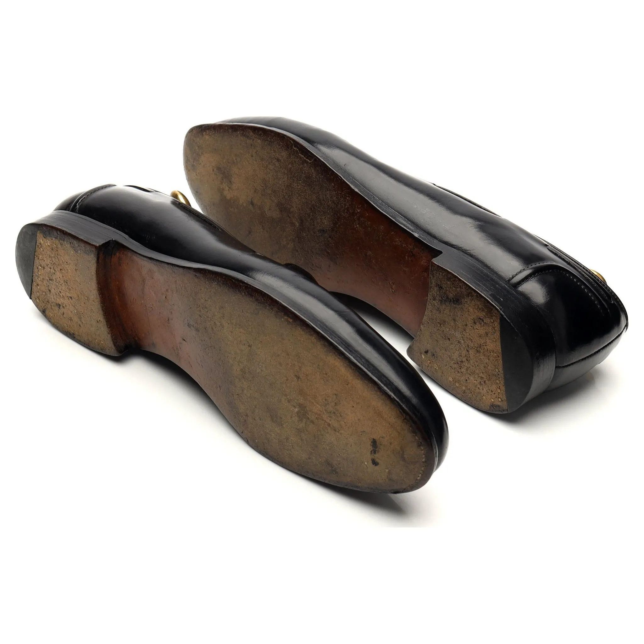 'Greenwich' Black Leather Tassel Loafers UK 10 D