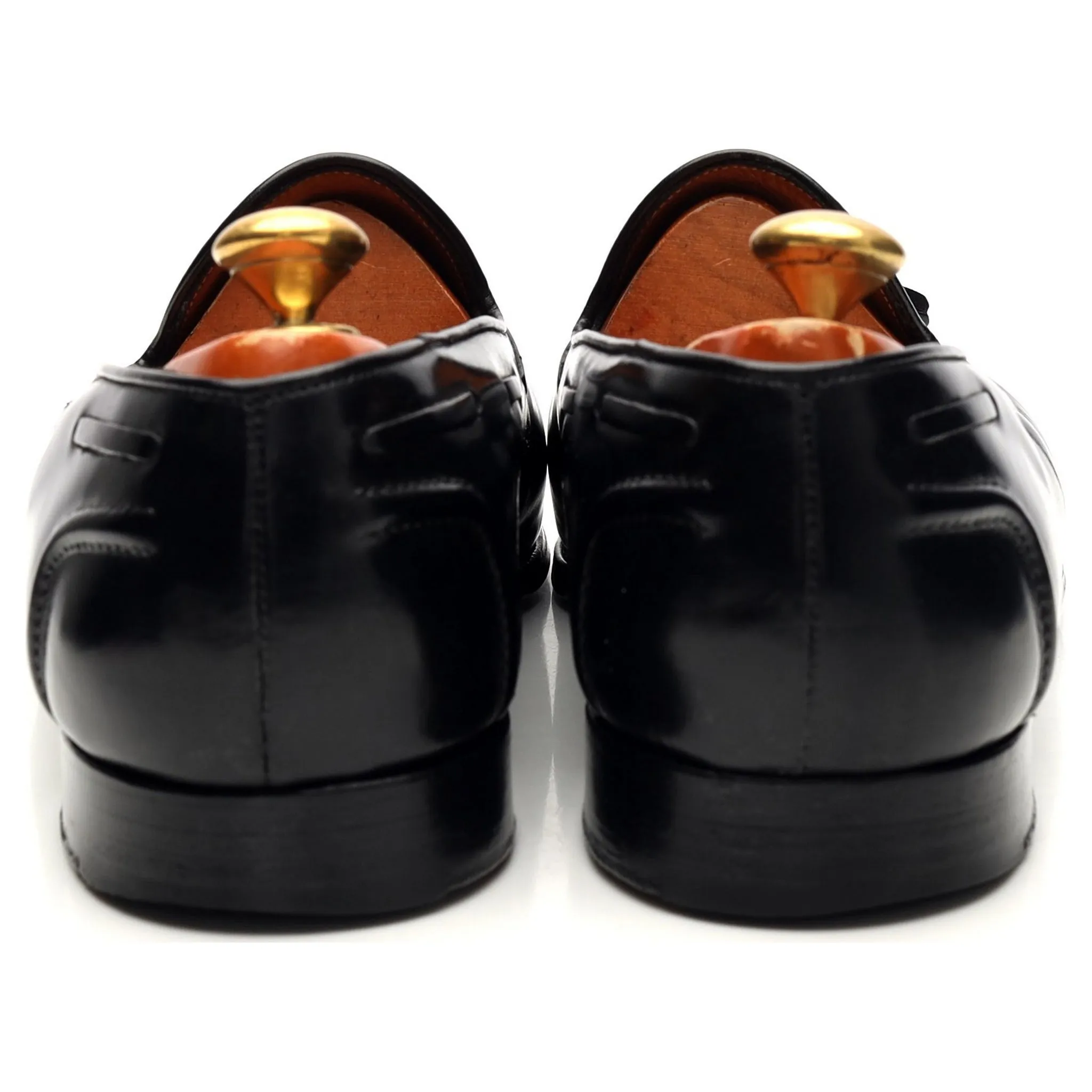 'Greenwich' Black Leather Tassel Loafers UK 10 D