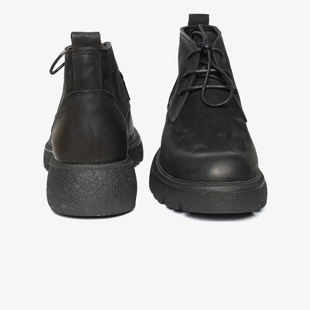 Greyder Men's Formal Nubuk Leather Boots in Black