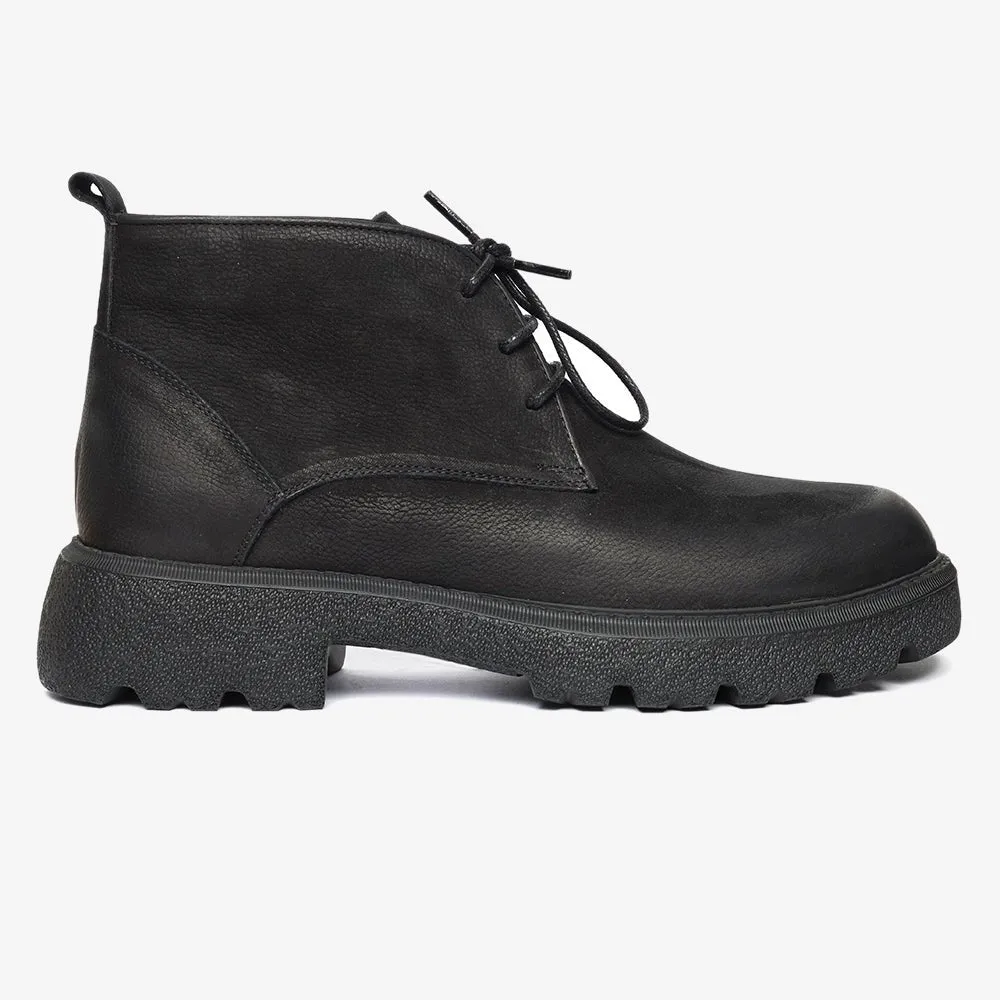 Greyder Men's Formal Nubuk Leather Boots in Black