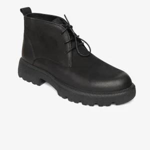Greyder Men's Formal Nubuk Leather Boots in Black