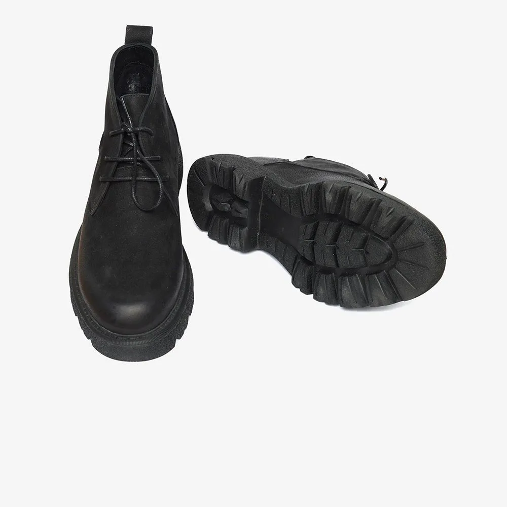 Greyder Men's Formal Nubuk Leather Boots in Black