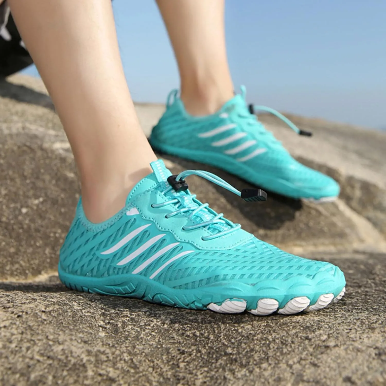 Grounded Footwear for Women Men Non-Slip Breathable Trail Athletic Footwear,Wide Toe Box Quick-Dry Swim Shoes,Lightweight Comfortable Water-Resistant Hiking Barefoot with Adjustable Shoelaces