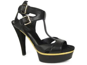 Gucci Black Iman T-Strap Platform Sandals