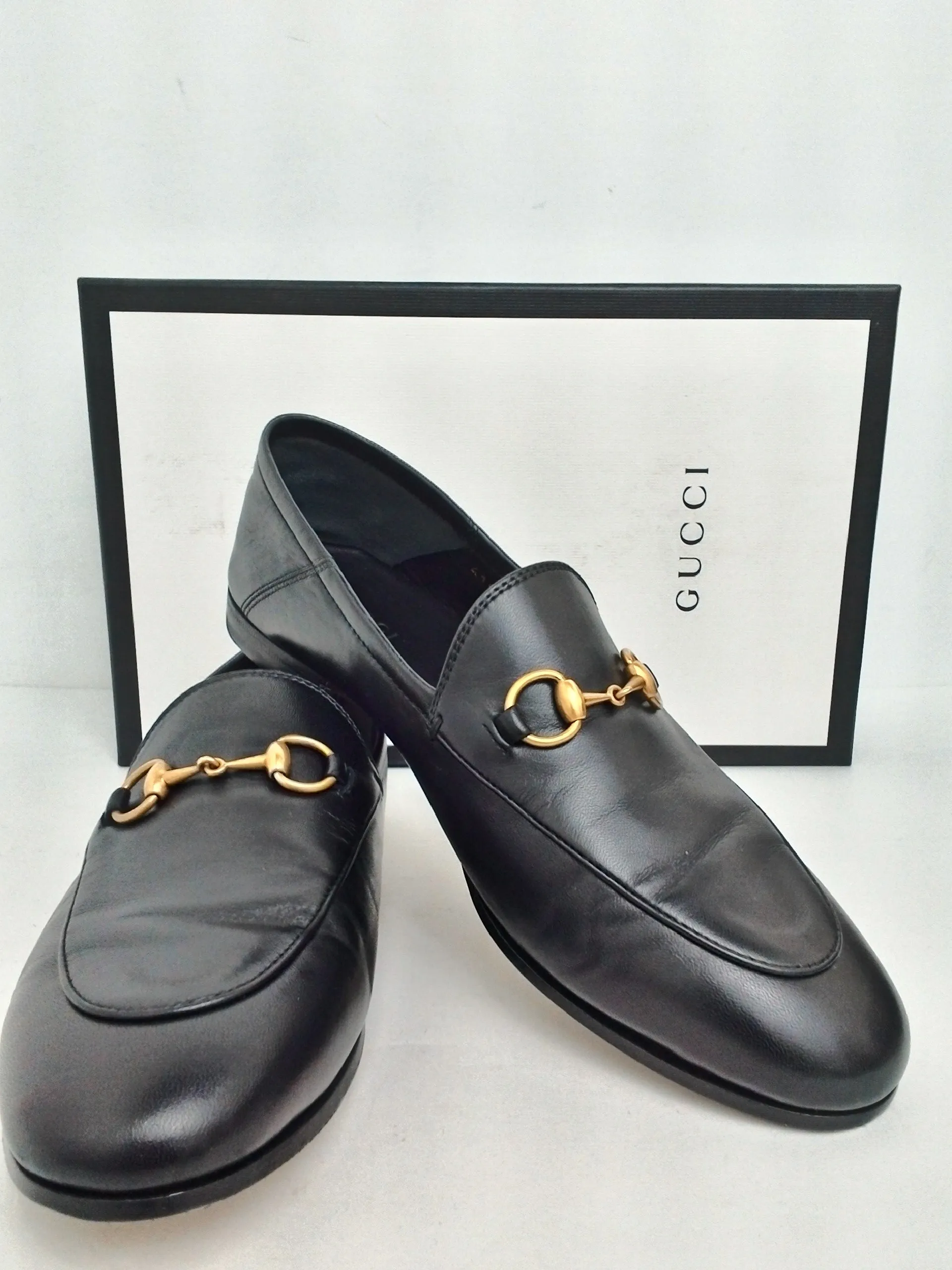 Gucci Women's Agnello Plonge Nero Flats Size 37.5