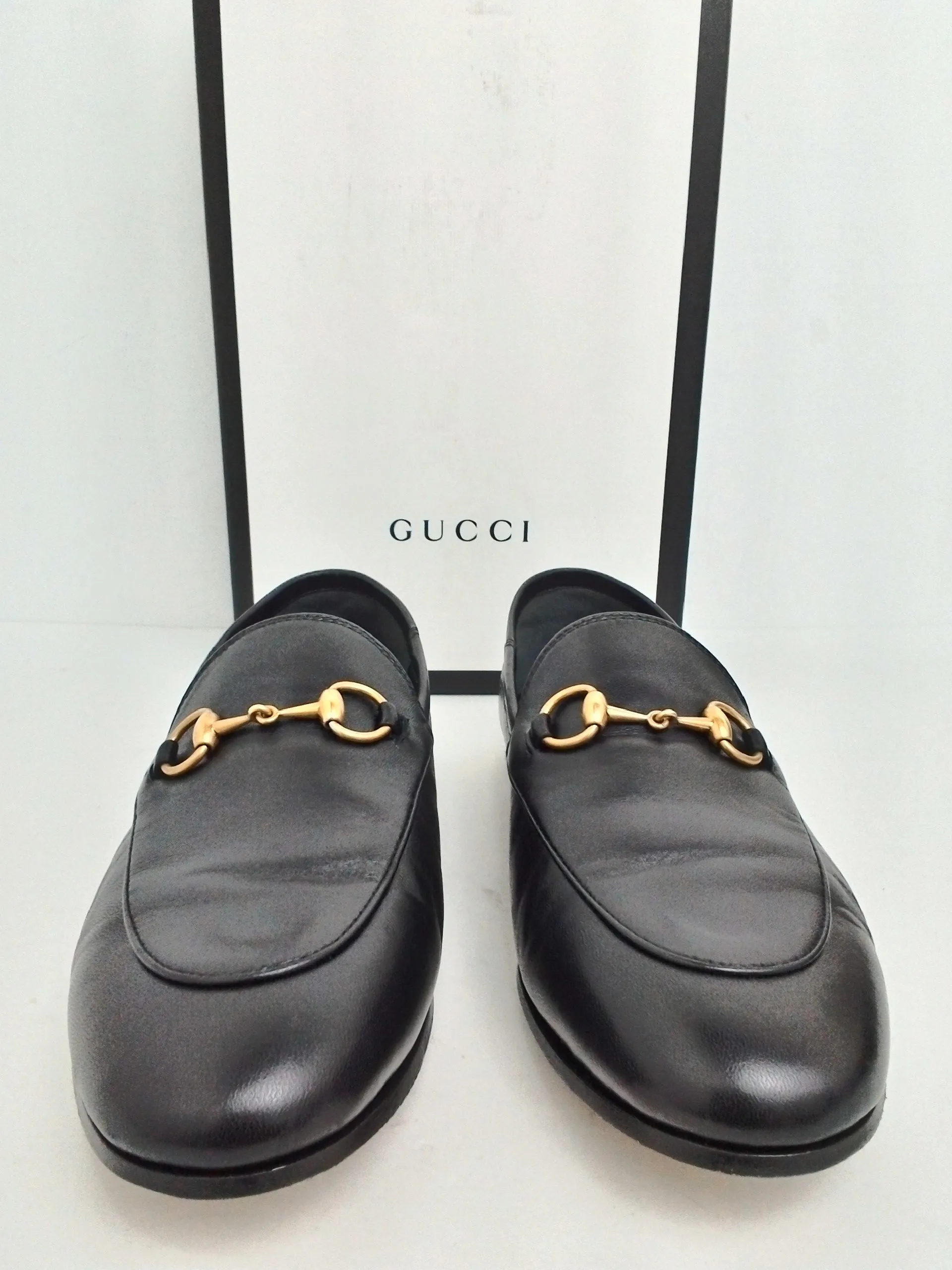 Gucci Women's Agnello Plonge Nero Flats Size 37.5