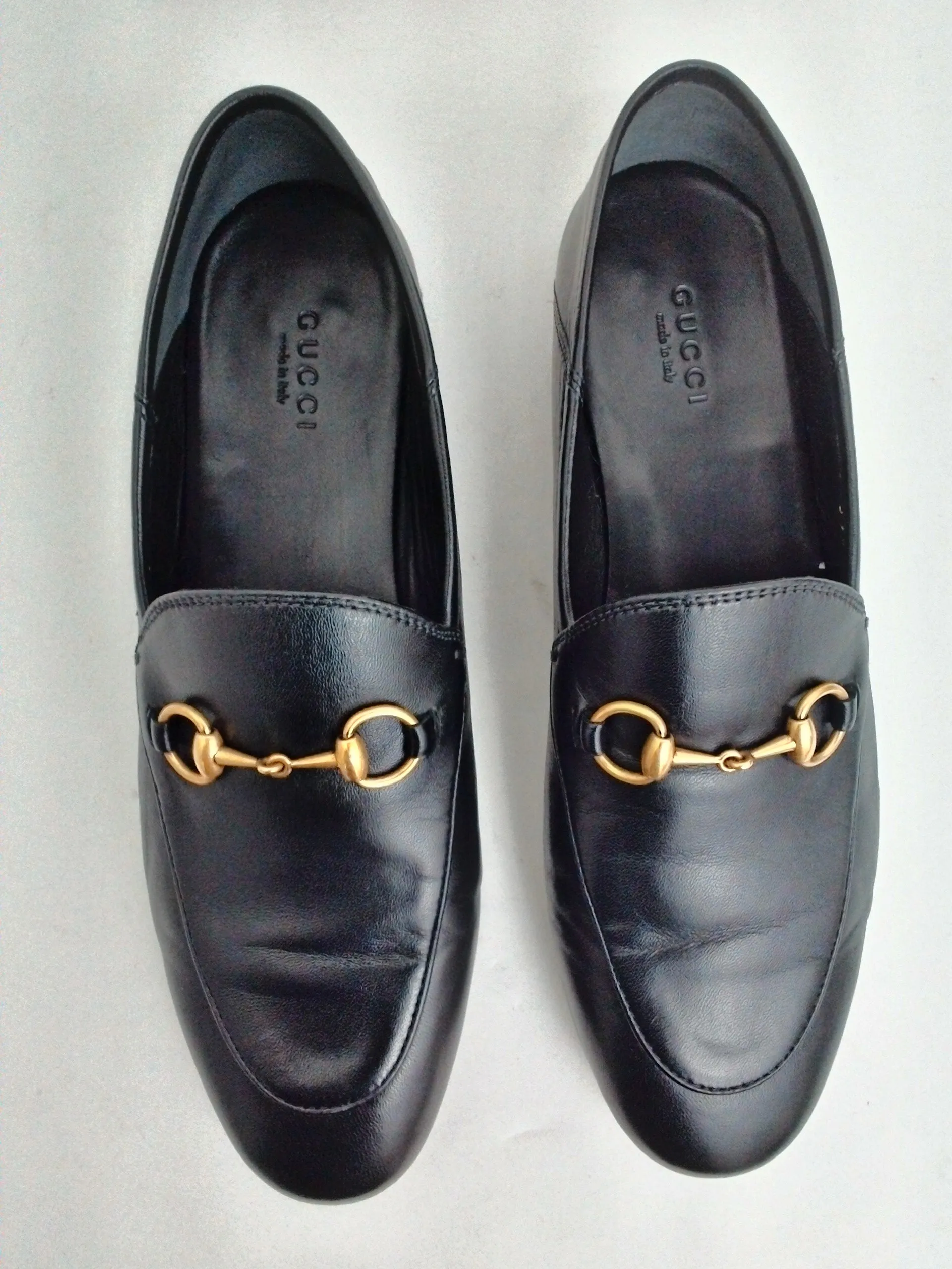 Gucci Women's Agnello Plonge Nero Flats Size 37.5