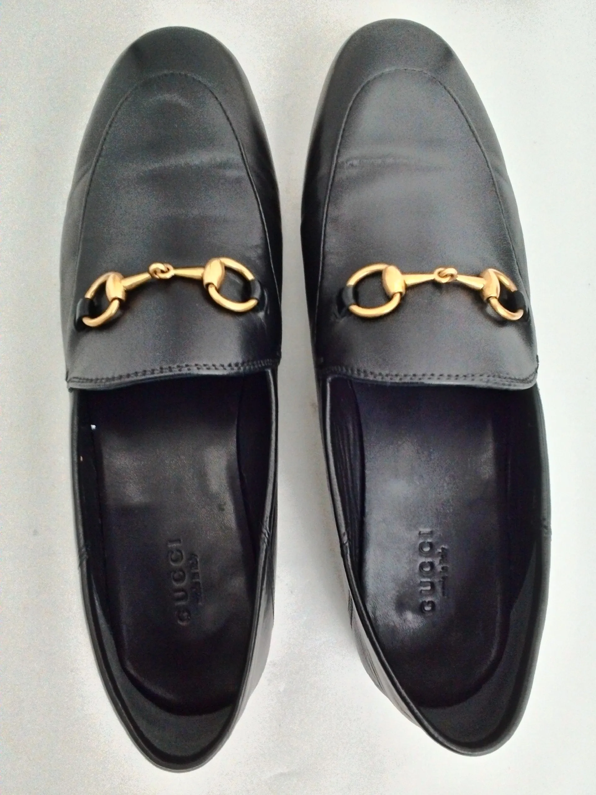 Gucci Women's Agnello Plonge Nero Flats Size 37.5