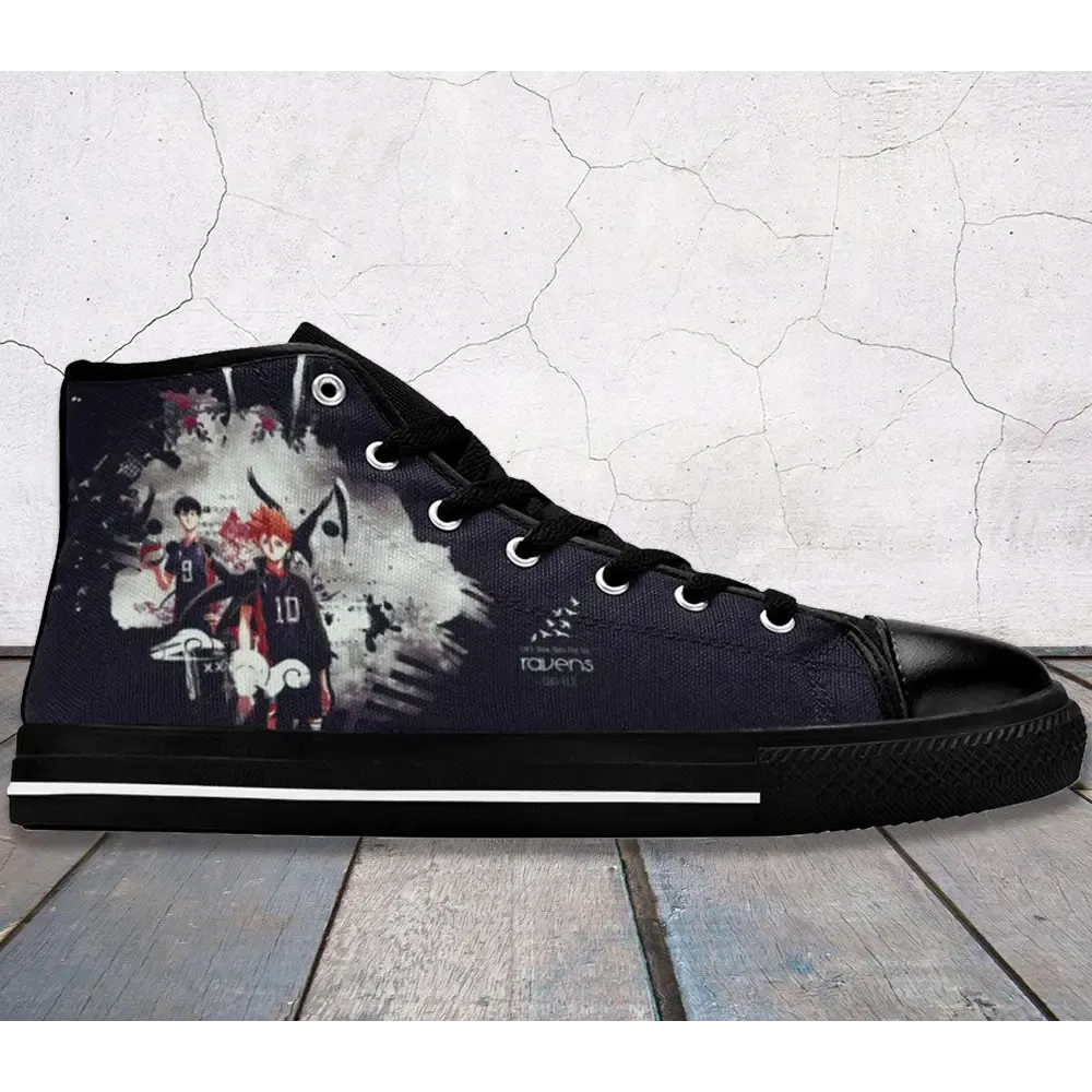 Haikyuu Hinata Fly High Raven Anime Shoes High Top Sneakers for Kids and Adults