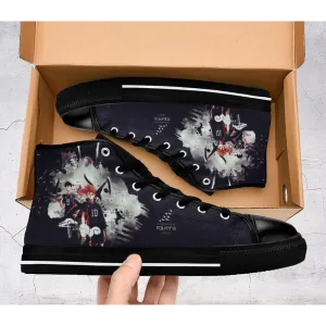 Haikyuu Hinata Fly High Raven Anime Shoes High Top Sneakers for Kids and Adults