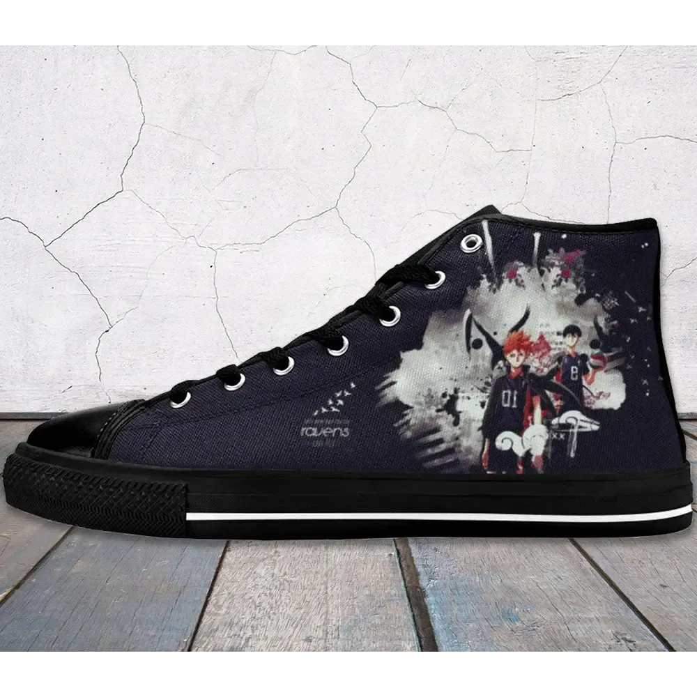 Haikyuu Hinata Fly High Raven Anime Shoes High Top Sneakers for Kids and Adults