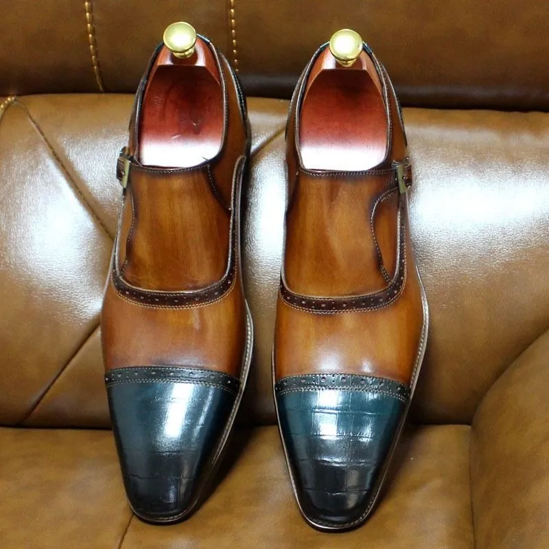 Hand-rubbed leather loafers men's business dress shoes