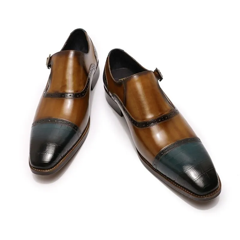 Hand-rubbed leather loafers men's business dress shoes