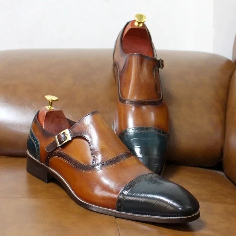 Hand-rubbed leather loafers men's business dress shoes