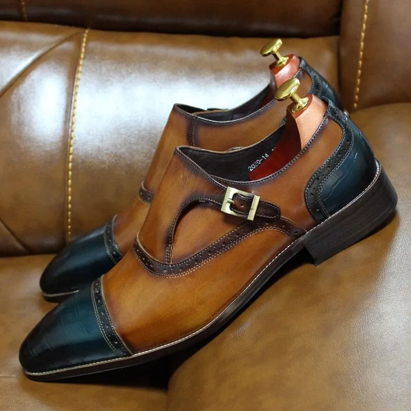 Hand-rubbed leather loafers men's business dress shoes