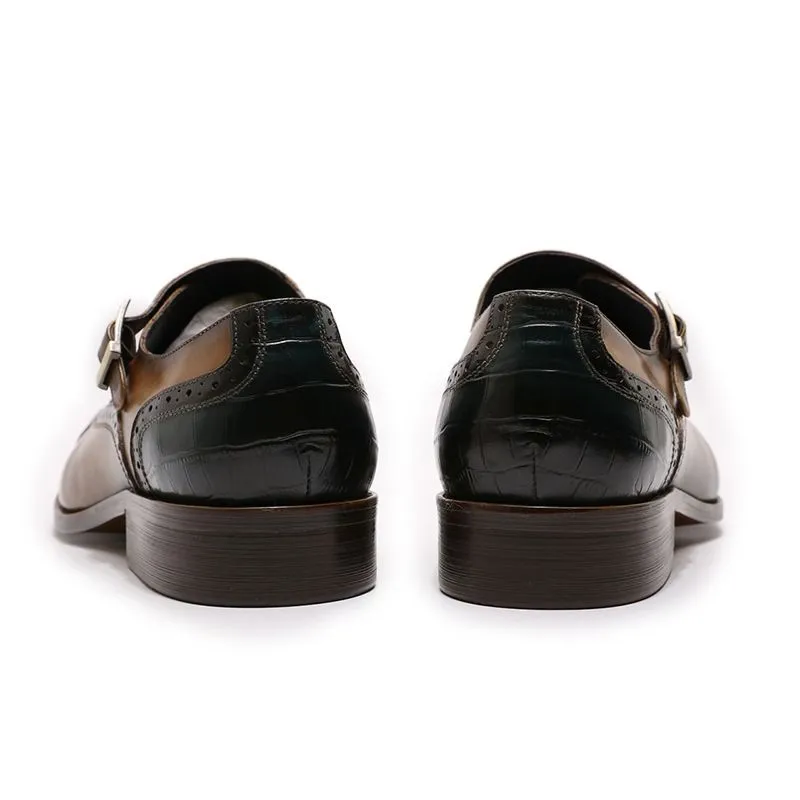 Hand-rubbed leather loafers men's business dress shoes