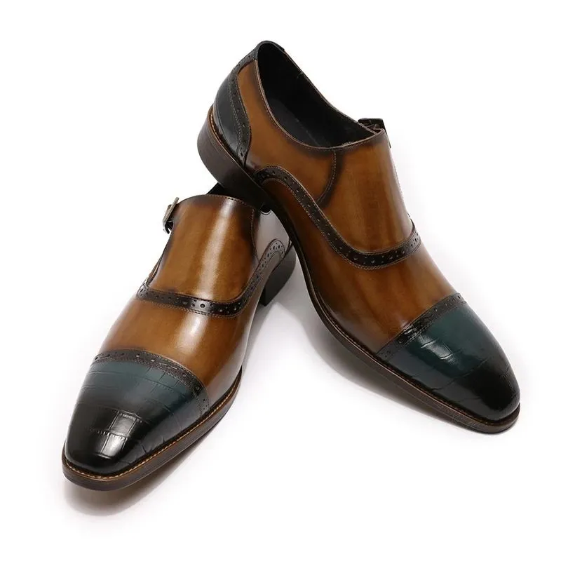 Hand-rubbed leather loafers men's business dress shoes