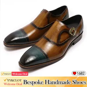 Hand-rubbed leather loafers men's business dress shoes