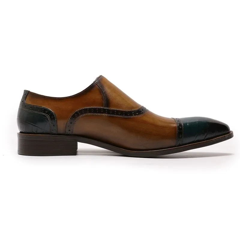 Hand-rubbed leather loafers men's business dress shoes