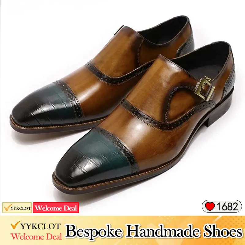 Hand-rubbed leather loafers men's business dress shoes