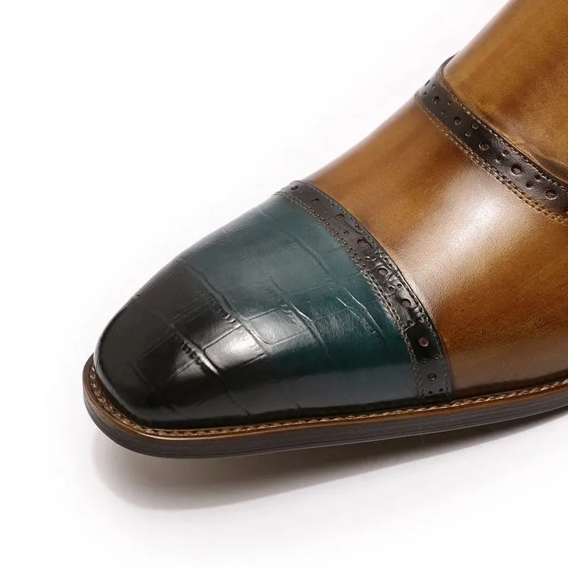 Hand-rubbed leather loafers men's business dress shoes