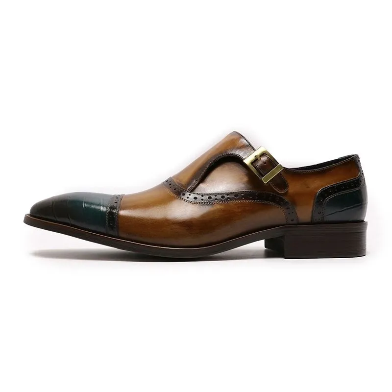Hand-rubbed leather loafers men's business dress shoes