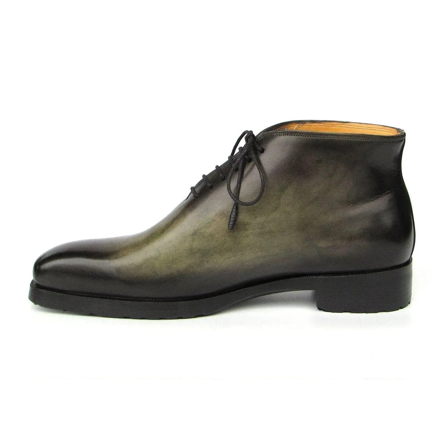 Handmade Custom Green Calf Leather Chukka Boots For Men