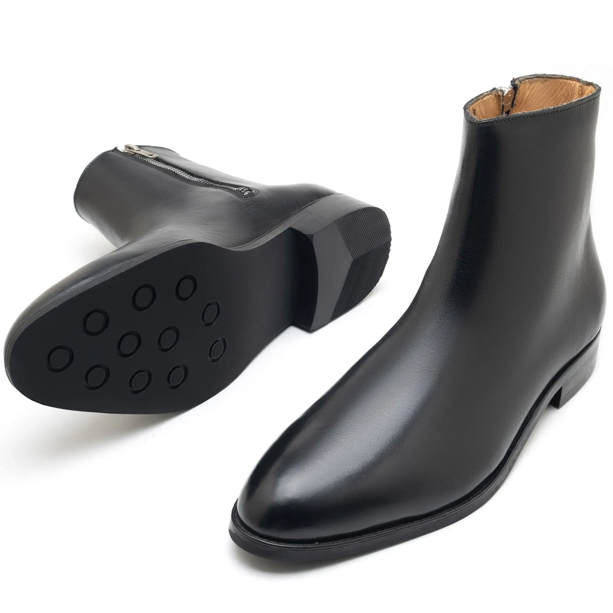 Handmade Customisable Black Leather Chelsea Boots For Men