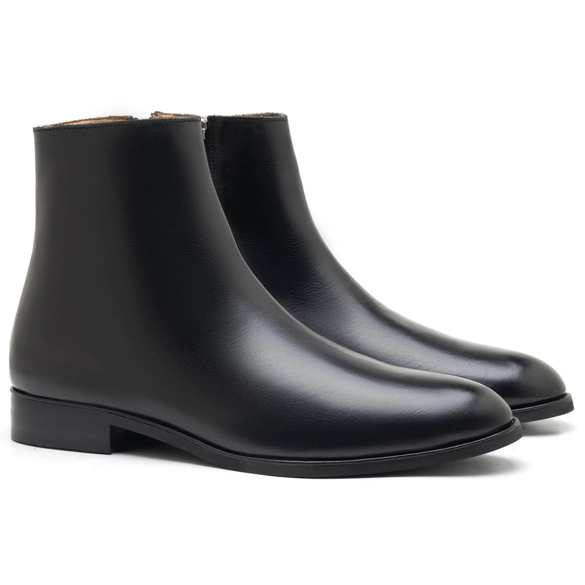 Handmade Customisable Black Leather Chelsea Boots For Men