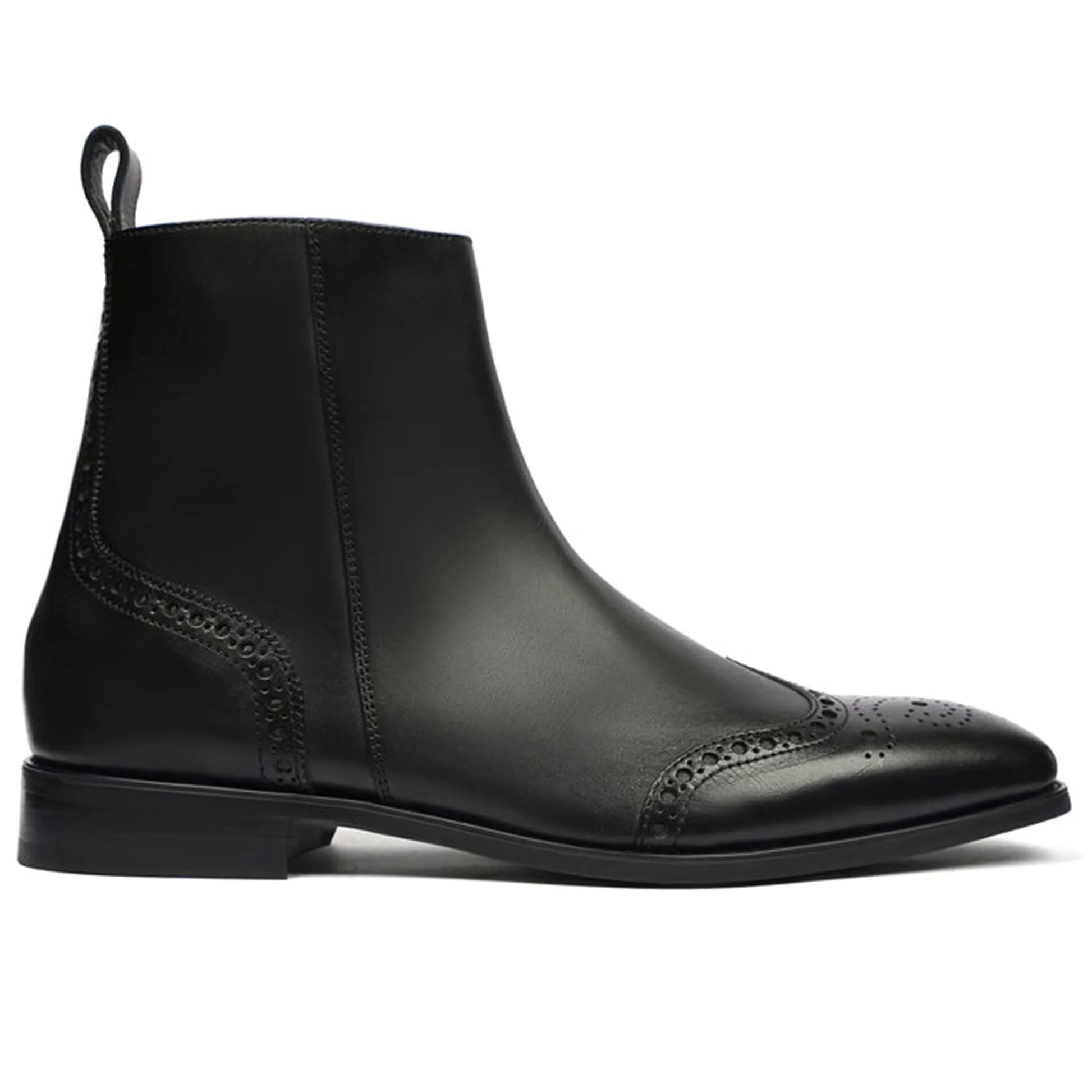 Handmade Customisable Leather Black Chelsea Boots For Men