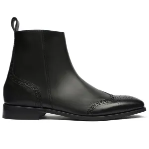 Handmade Customisable Leather Black Chelsea Boots For Men