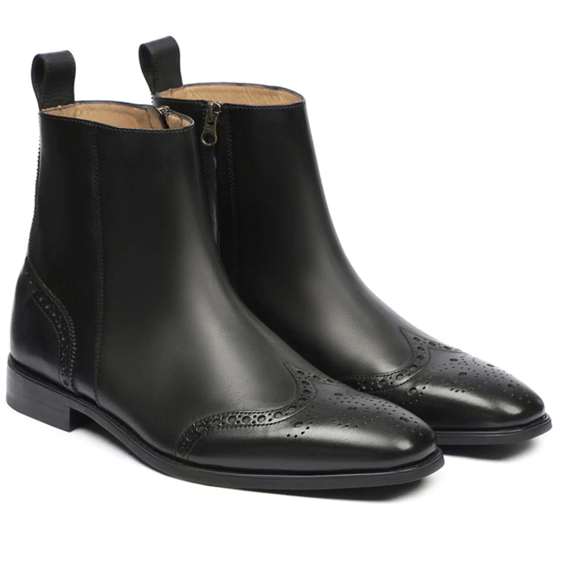 Handmade Customisable Leather Black Chelsea Boots For Men