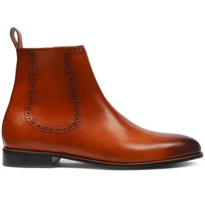 Handmade Customisable Leather Brown Chelsea Boots For Men