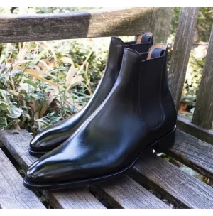 Handmade Men Black Chelsea Boots