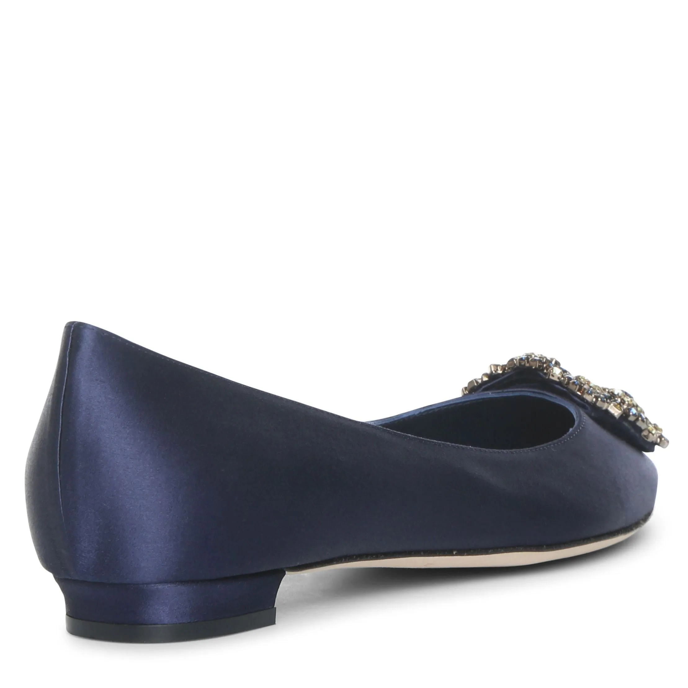 Hangisi Flat navy satin ballerinas