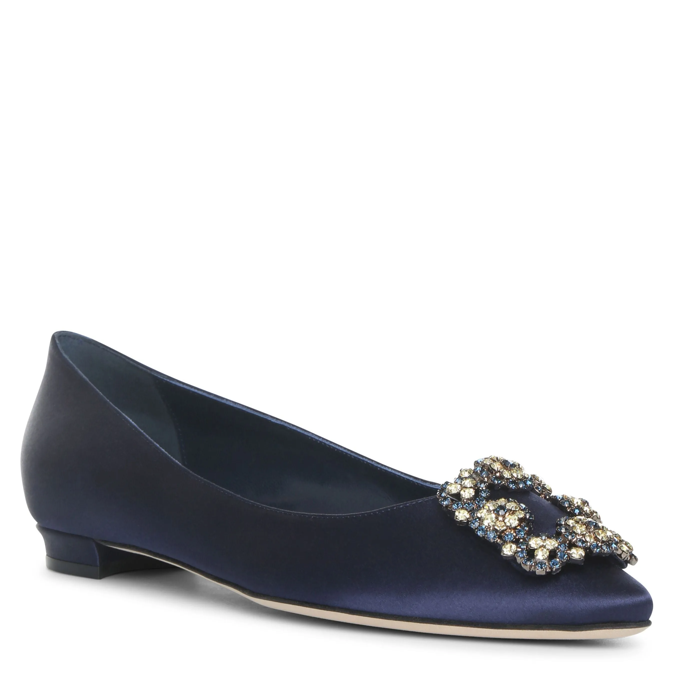 Hangisi Flat navy satin ballerinas
