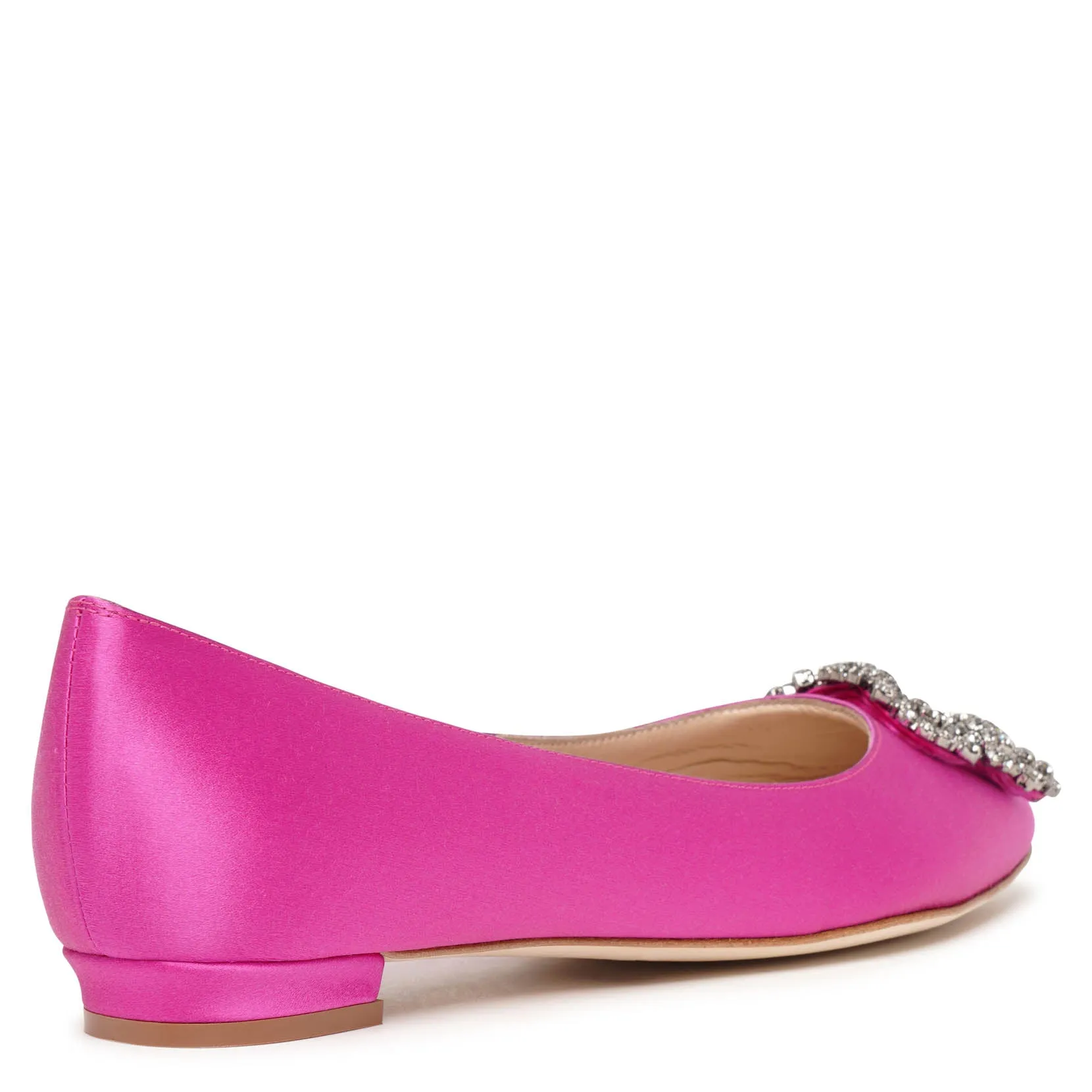 Hangisi flat pink satin ballerinas