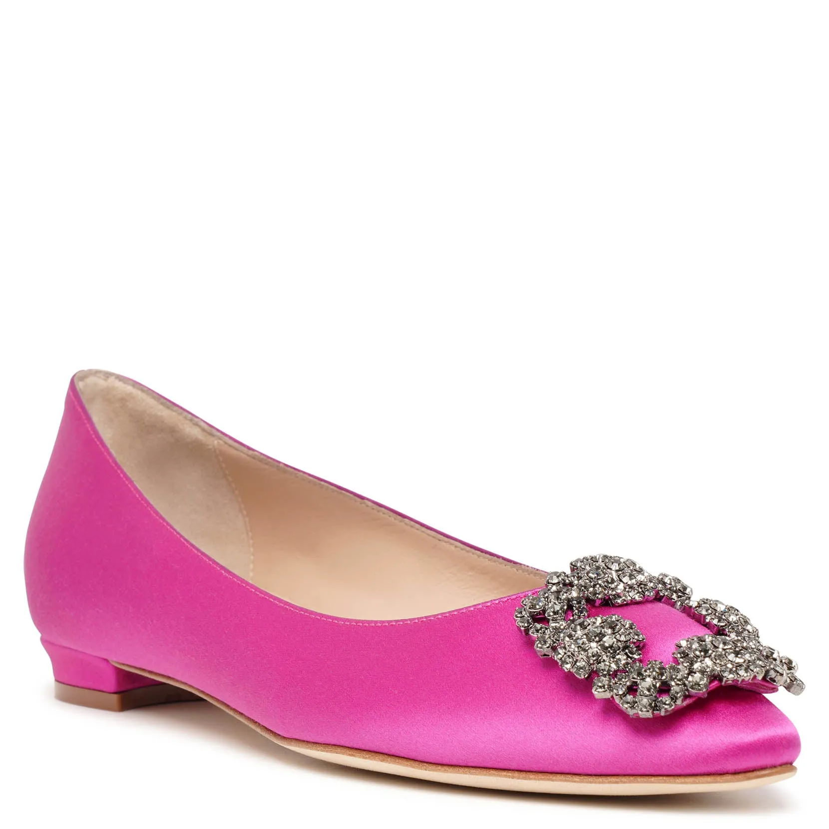 Hangisi flat pink satin ballerinas