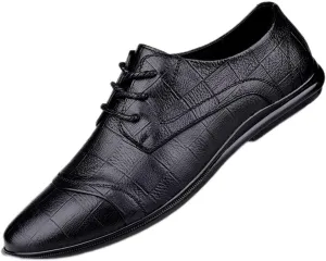 HASMI First Layer Cowhide Driving Business Leather Shoes Low Top Pointed Toe Office Formal Leather Shoes Casual Men's Shoes