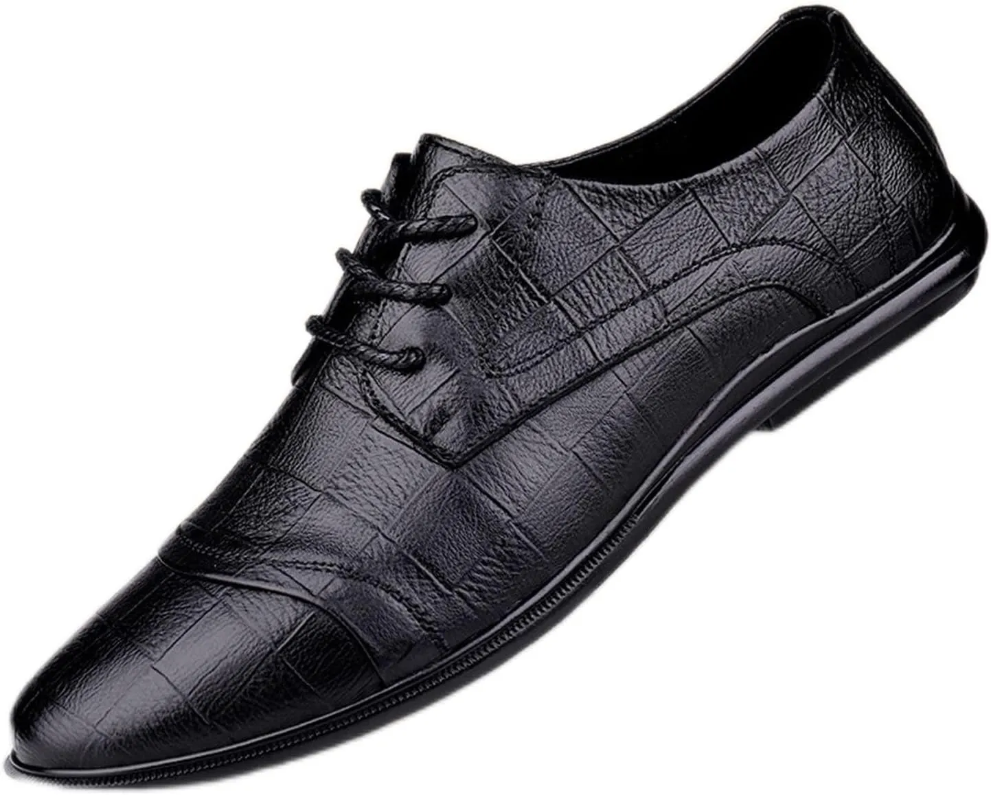 HASMI First Layer Cowhide Driving Business Leather Shoes Low Top Pointed Toe Office Formal Leather Shoes Casual Men's Shoes