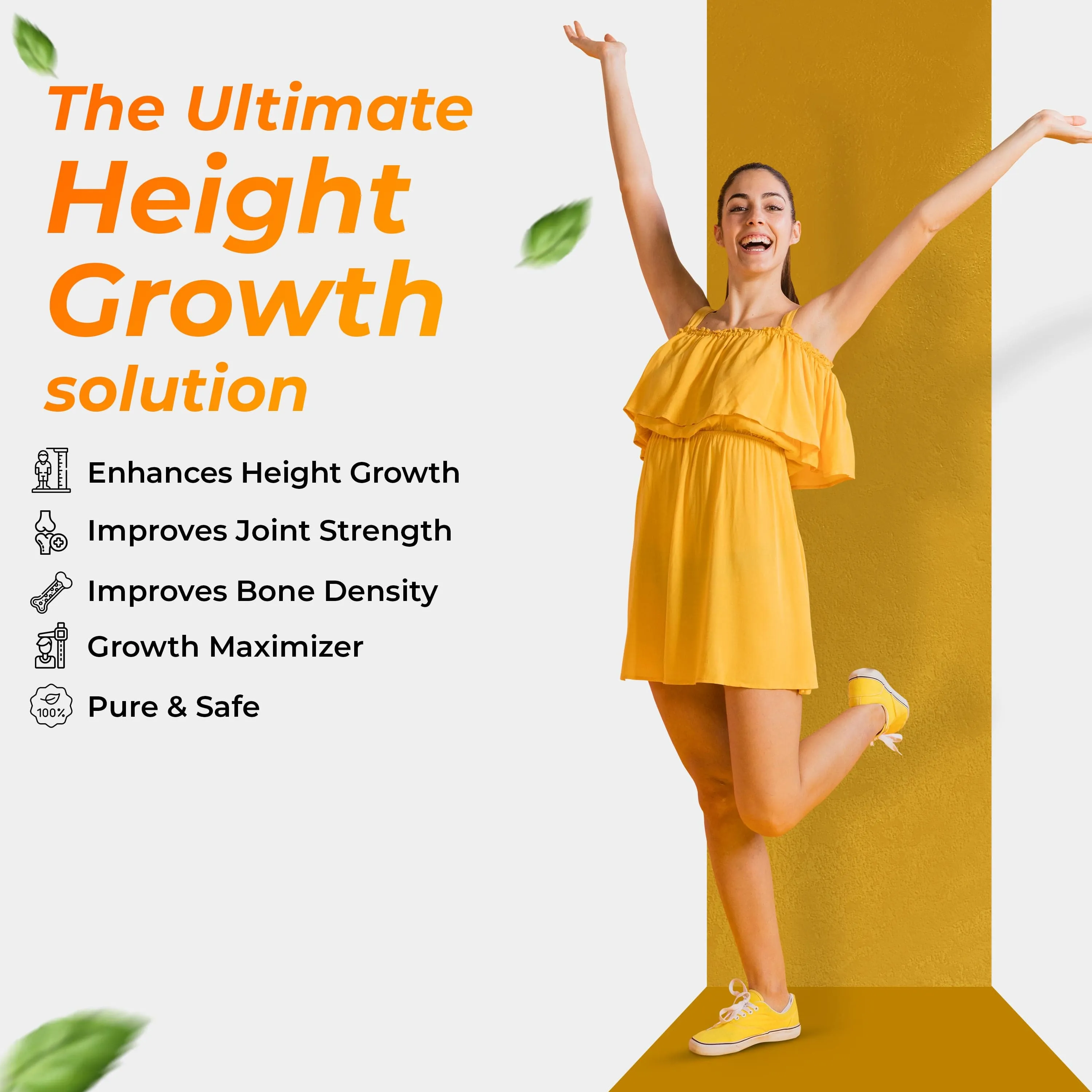 Health Veda Organics ProPlus Natural Height Booster - 60 Veg Capsules